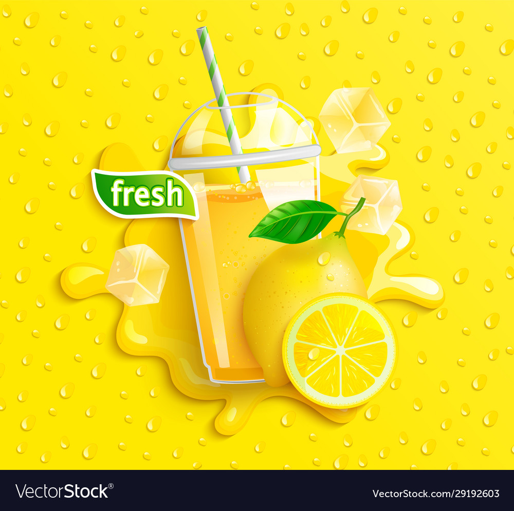 Fresh Lemon Juice With Ice And Fruits Royalty Free Vector fresh-lemon-juice-with-ice-and-fruits-royalty-free-vector
