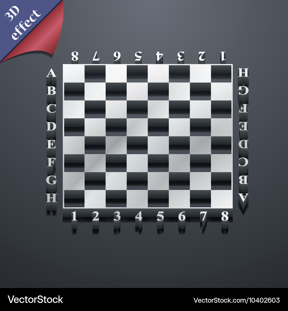 Modern chess board icon symbol 3d style trendy Vector Image