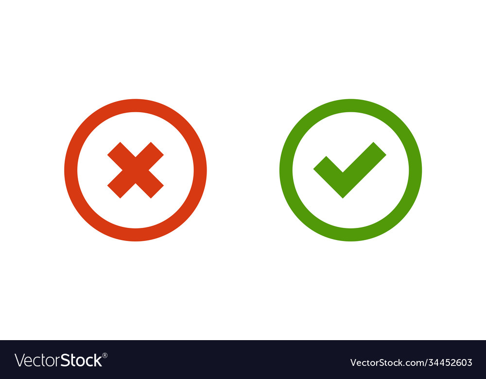 Free Vector  Check mark and cross symbols in flat styles