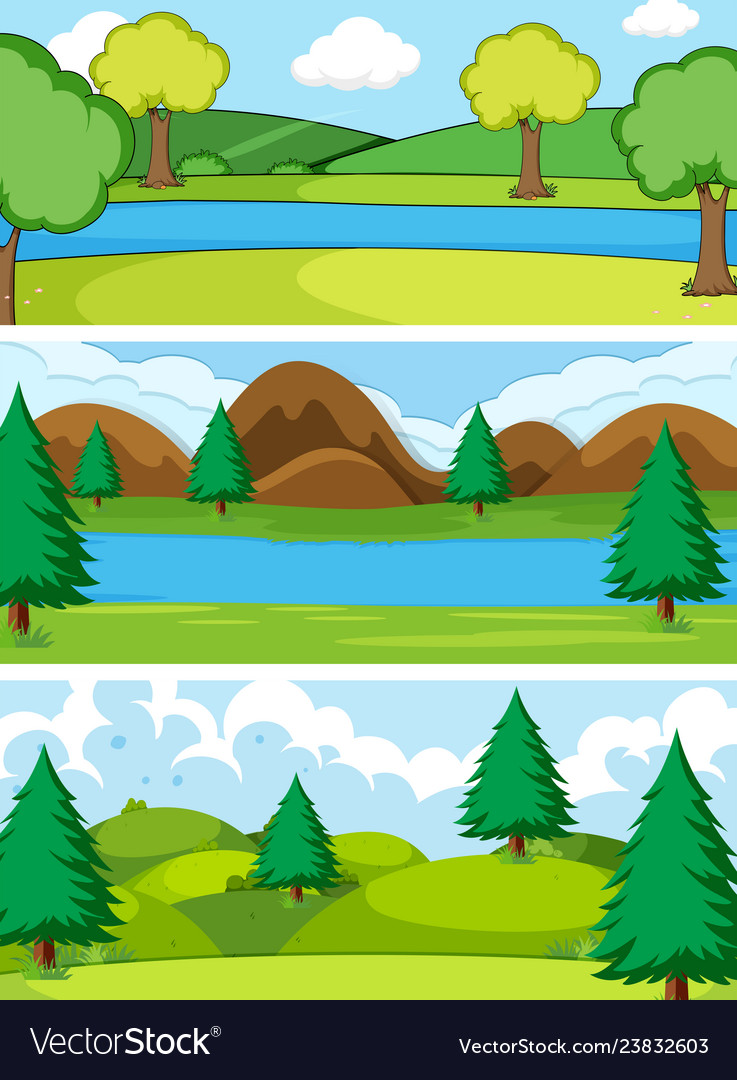 Set simple nature background Royalty Free Vector Image