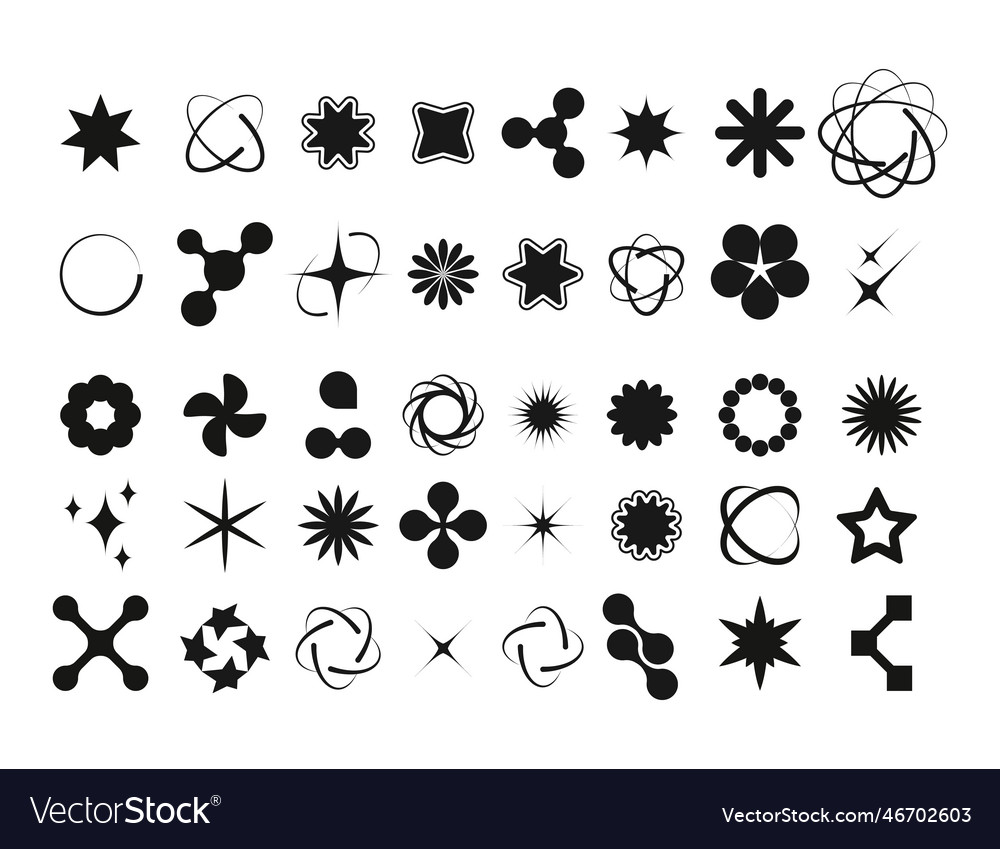 Premium Vector  Abstract icons or symbols in y2k aesthetic