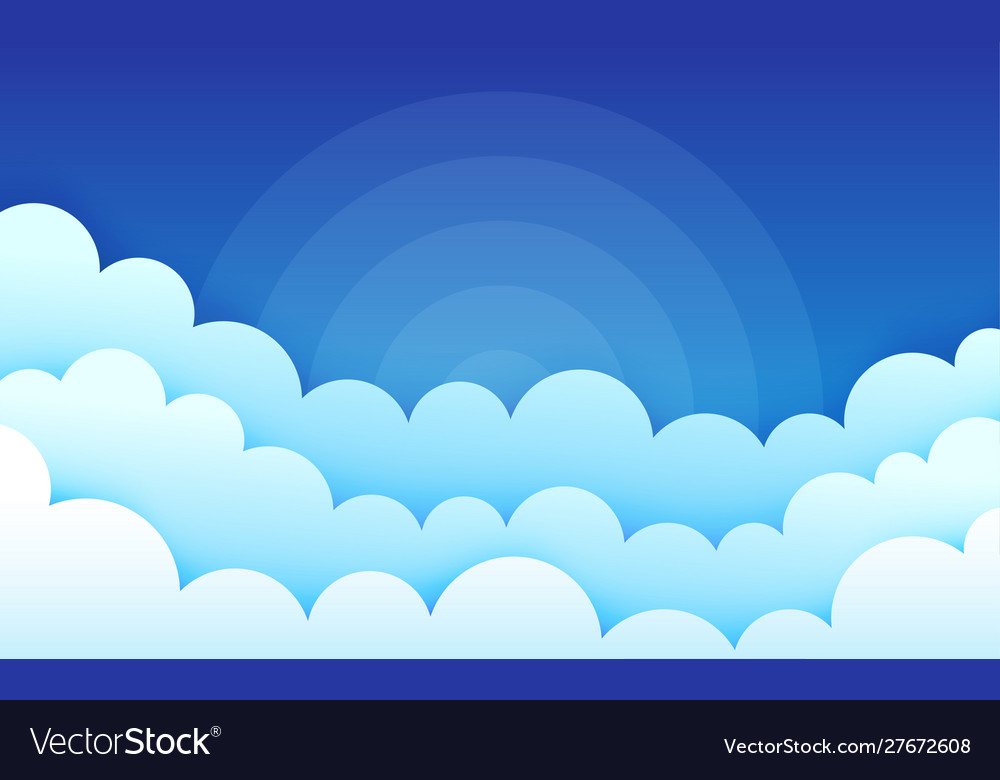 Cartoon clouds on blue sky cumulus fluffy Vector Image