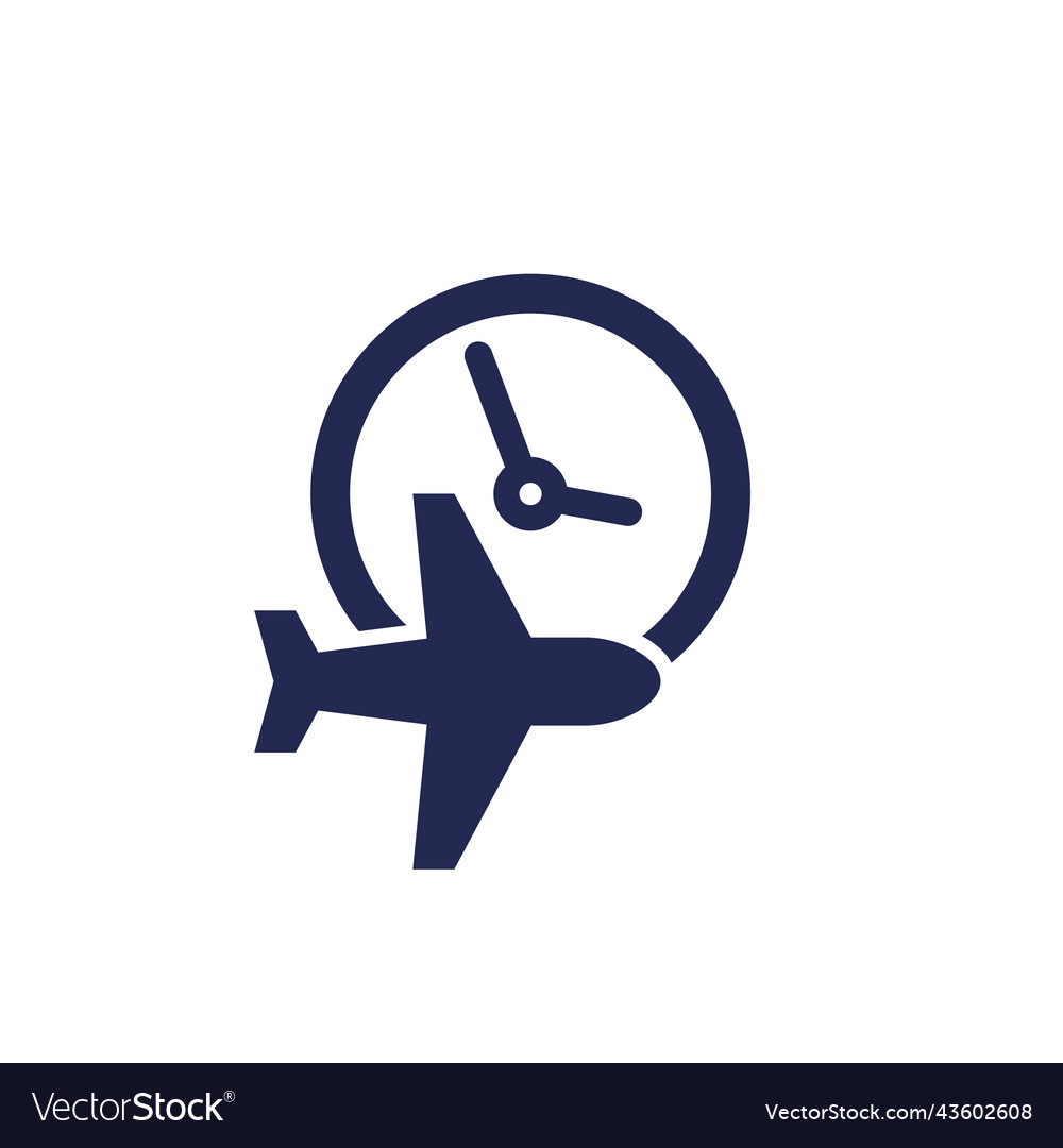 Flight time or delay icon Royalty Free Vector Image