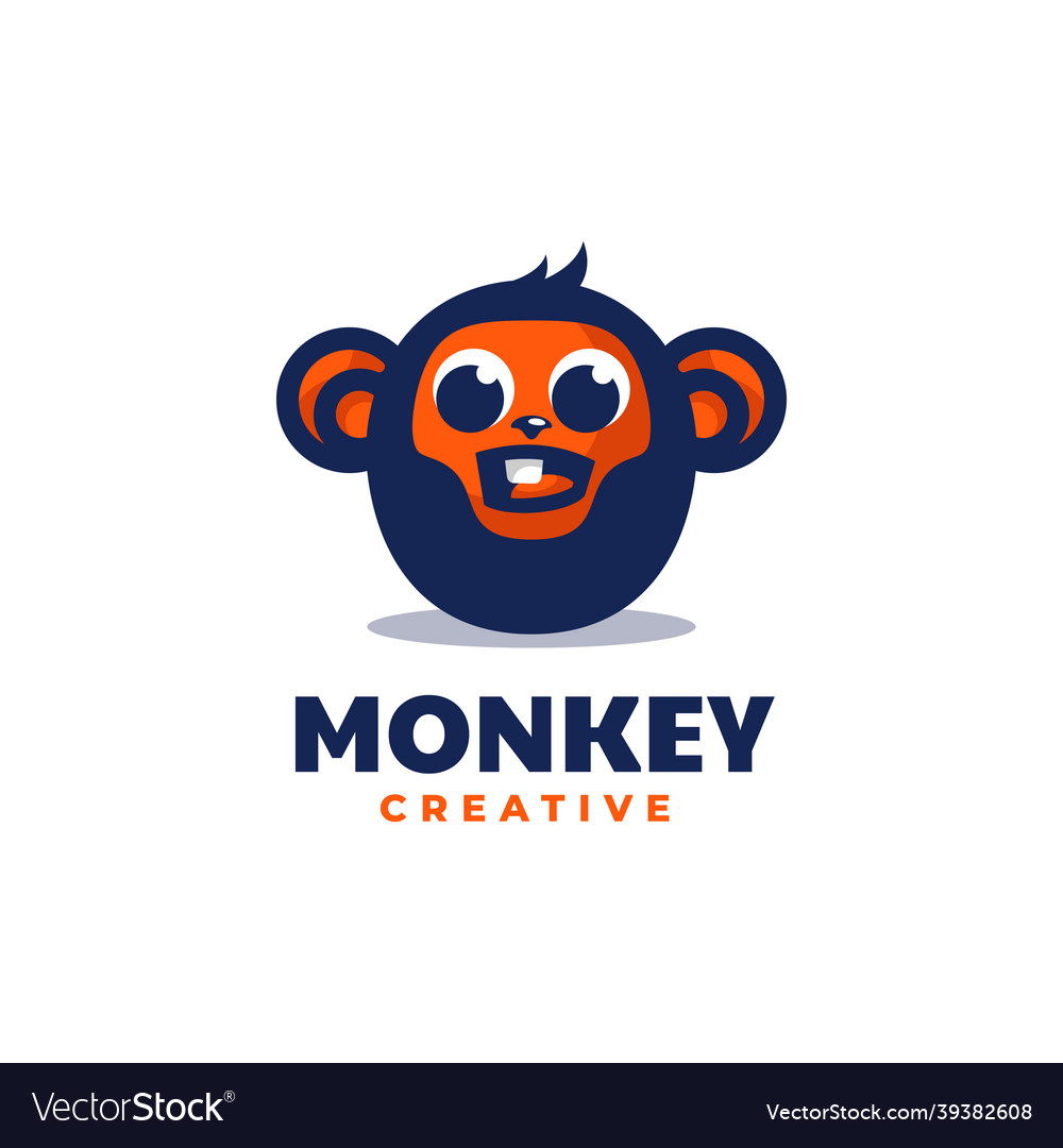 Logo Monkey Simple Mascot Style Royalty Free Vector Image