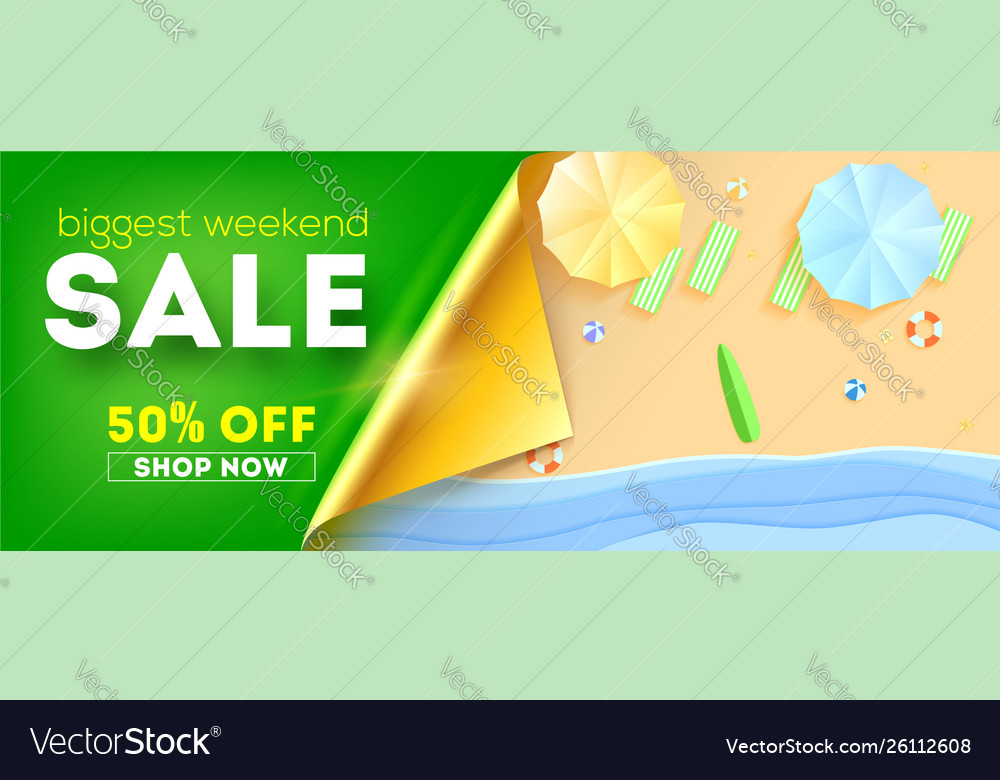 Long Banner With Biggest Weekend Sale Special Vector Image