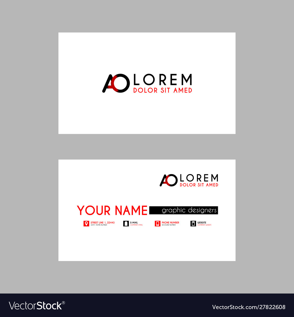 Modern creative business card template with ao