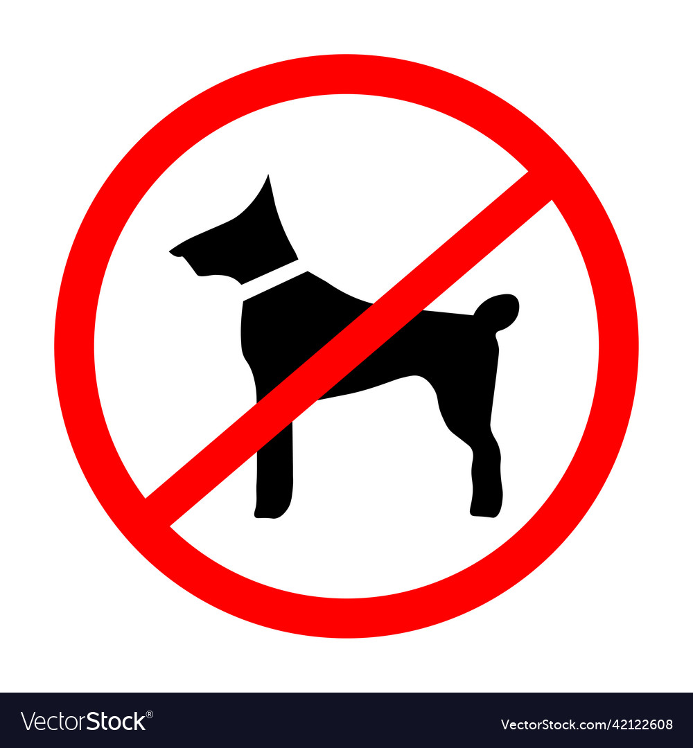 No dogs sign icon in flat style Royalty Free Vector Image