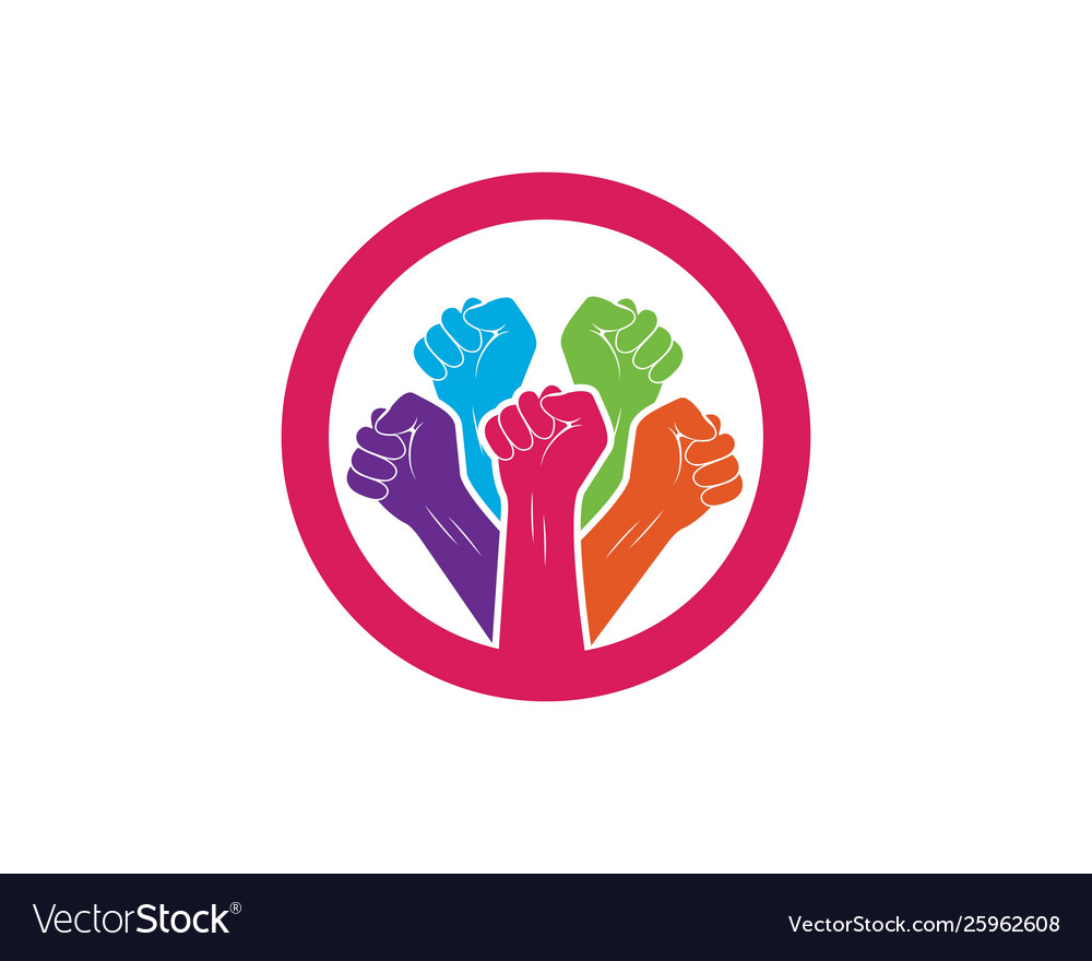 Successtogetherness hand icon logo Royalty Free Vector Image