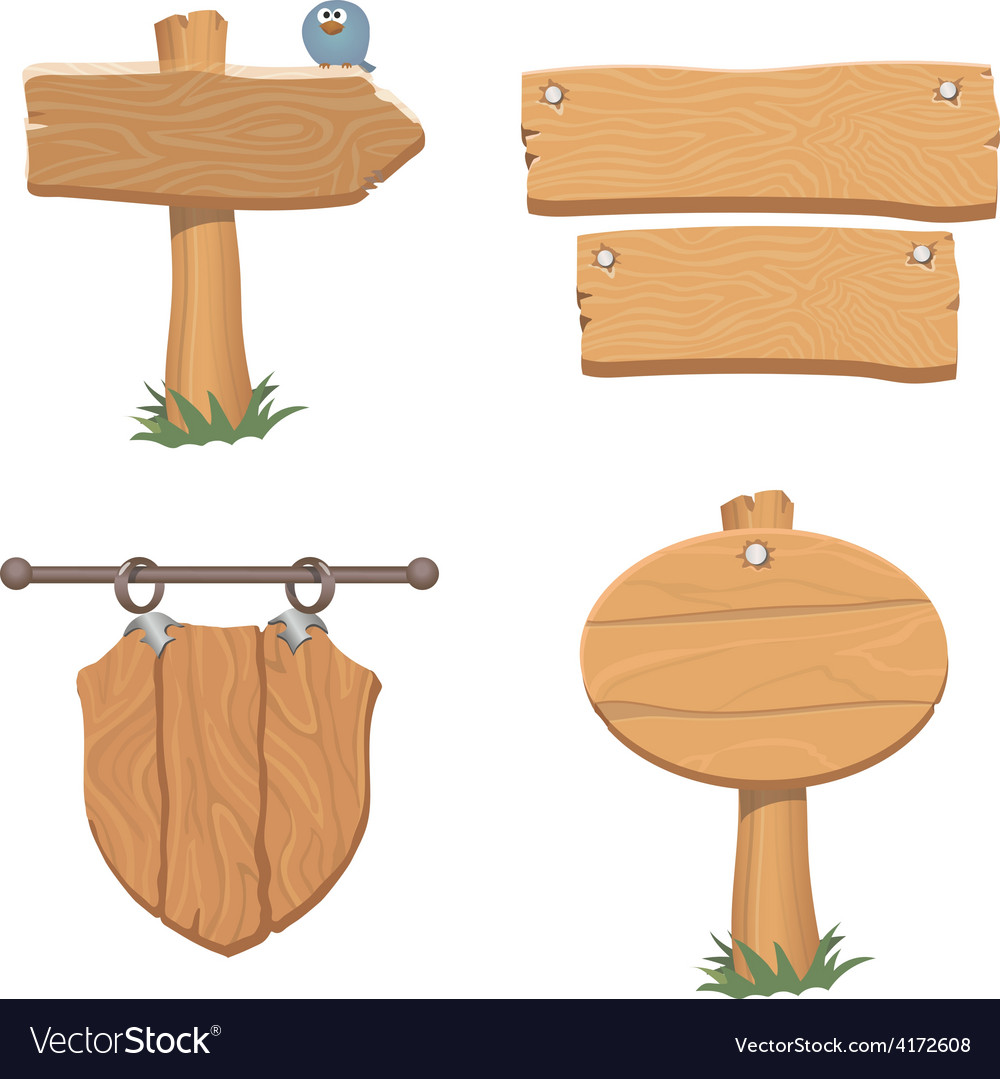 Wooden pointers and signs Royalty Free Vector Image