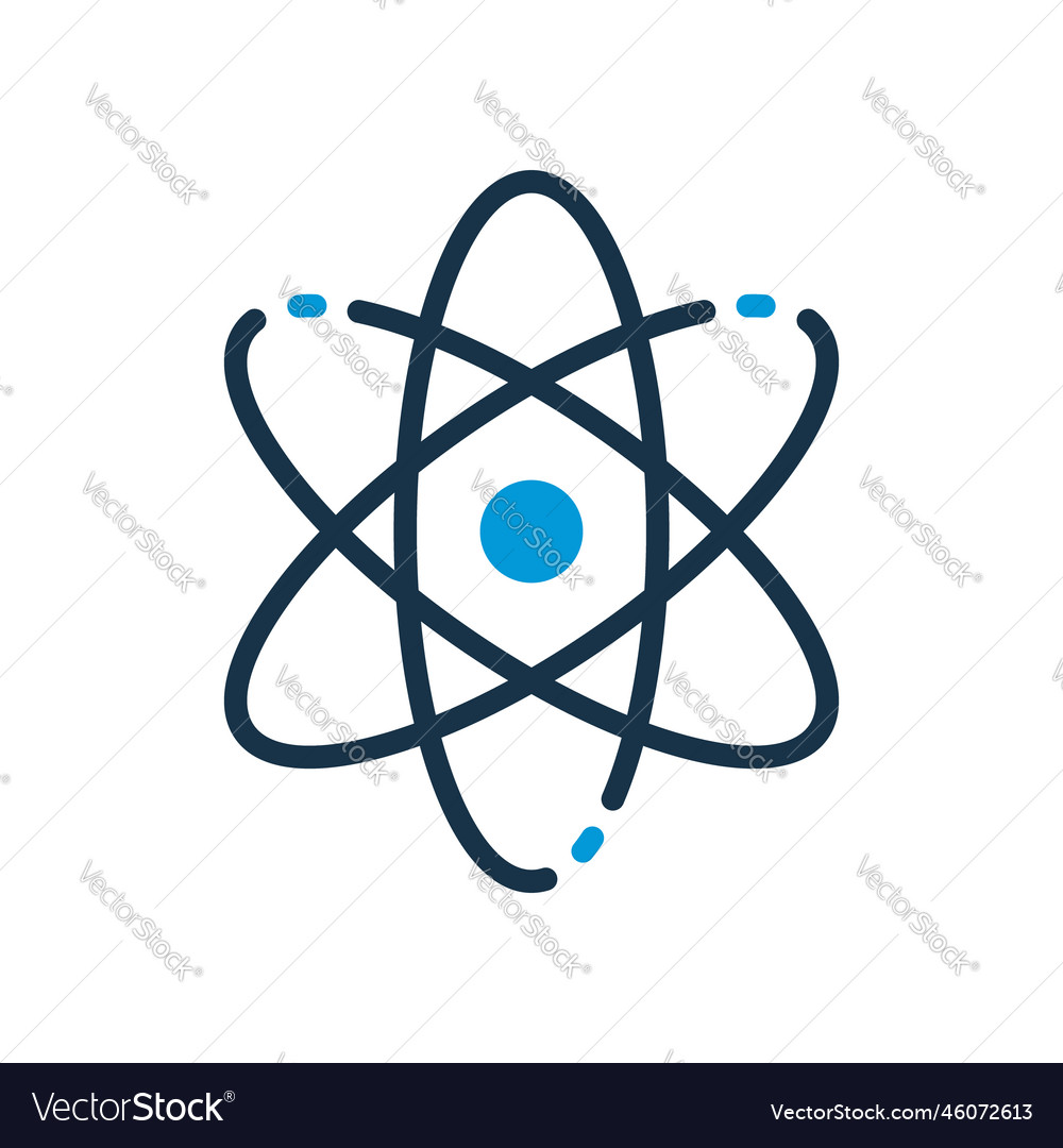 Atom silhouette icon scientific symbol sign Vector Image