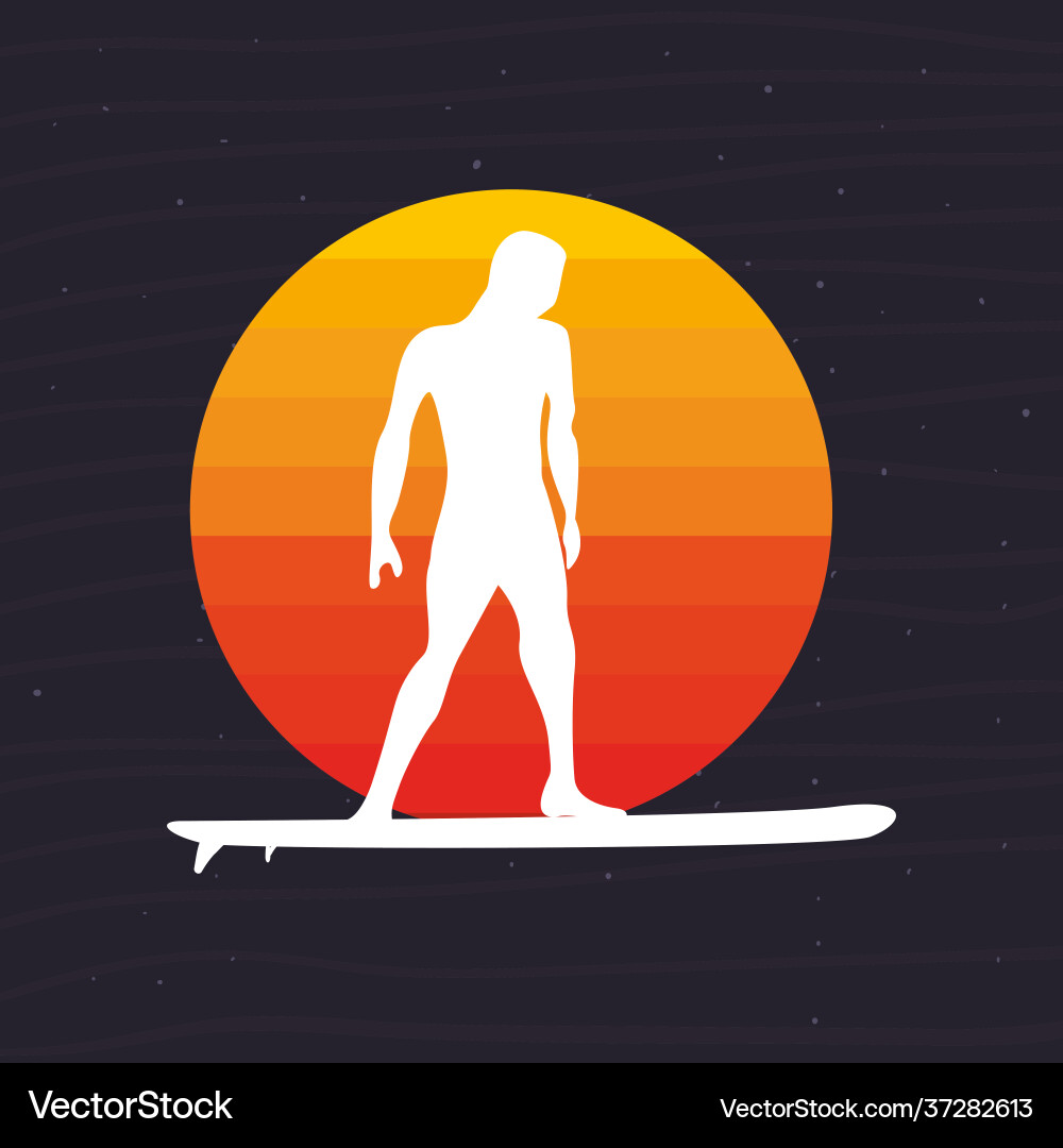 Boy on surfboard Royalty Free Vector Image - VectorStock