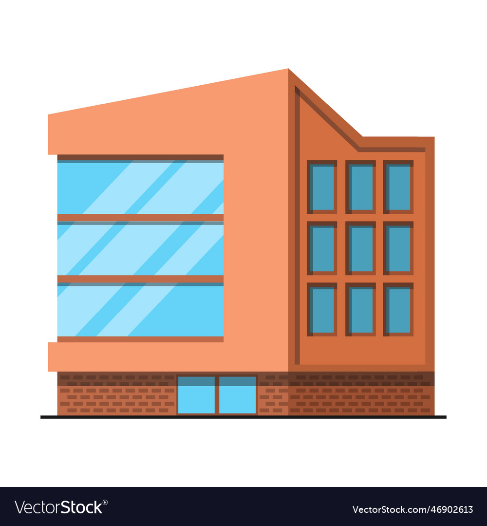 Brick with glass front office or apartment Vector Image