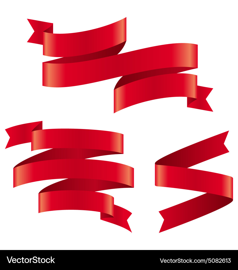 Celebration Curved Ribbons Variations Isolated on Vector Image