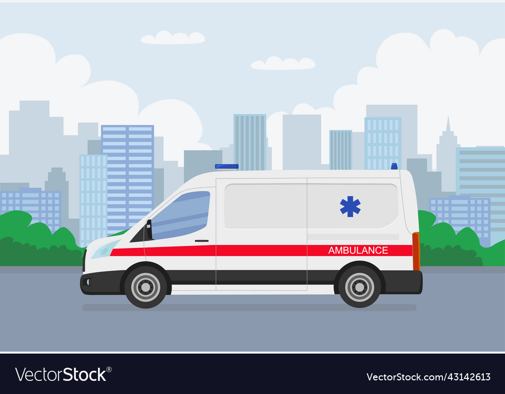 Flat style ambulance