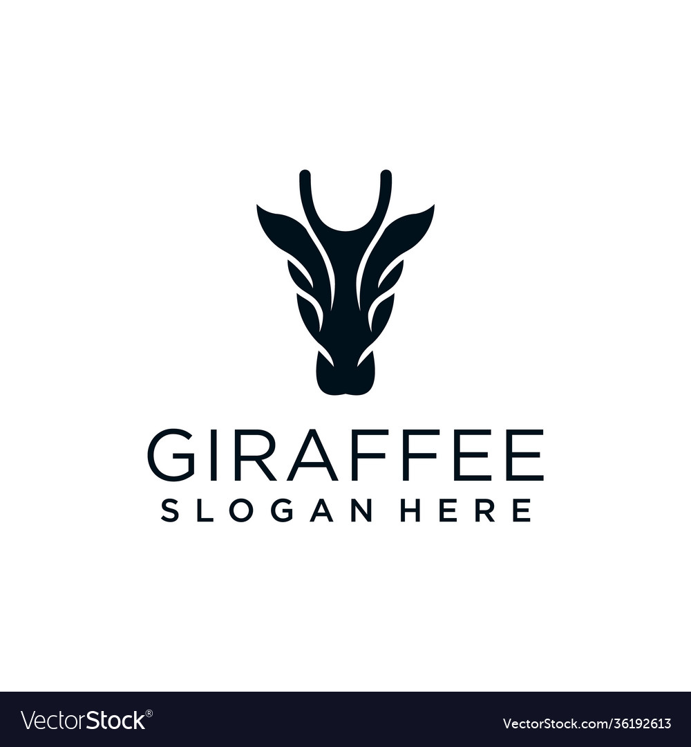 Giraffe head vintage retro silhouette logo design