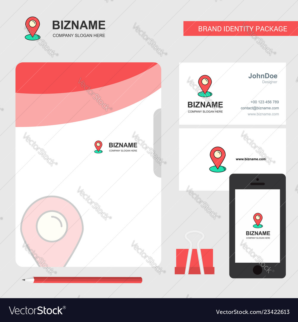 Map pointer business logo file cover visiting