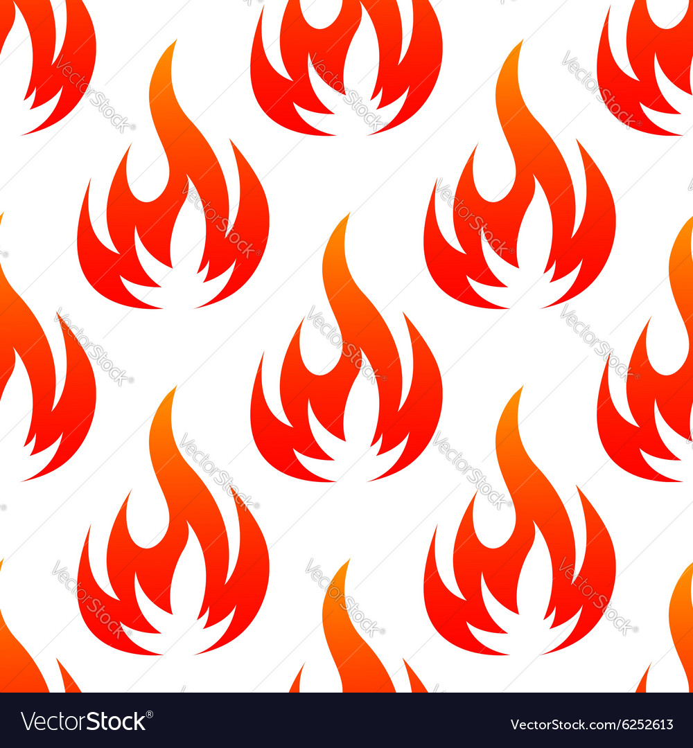 Red and orange fire flames seamless pattern Vector Image