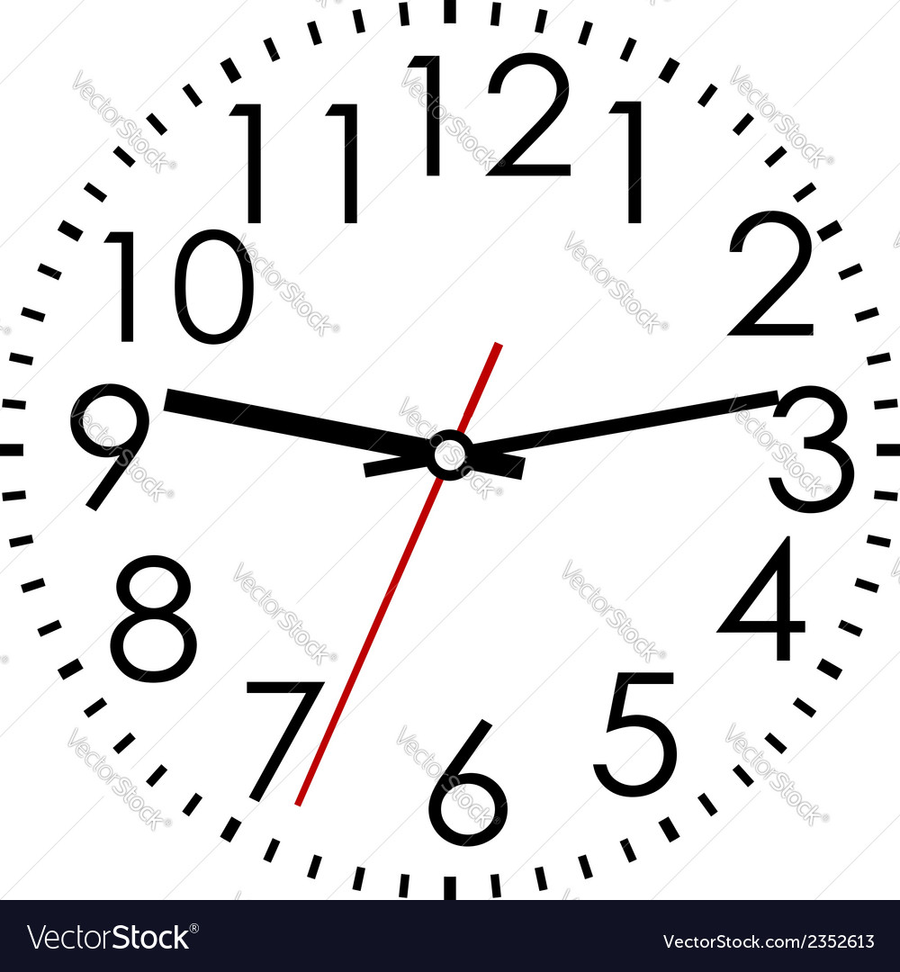 Round clock face with arabic numerals Royalty Free Vector