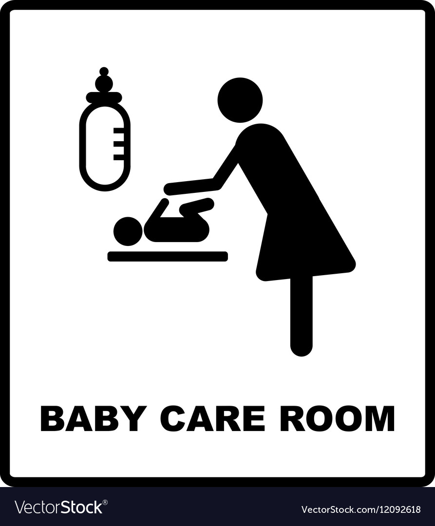 Baby care room symbol mother isolated Royalty Free Vector