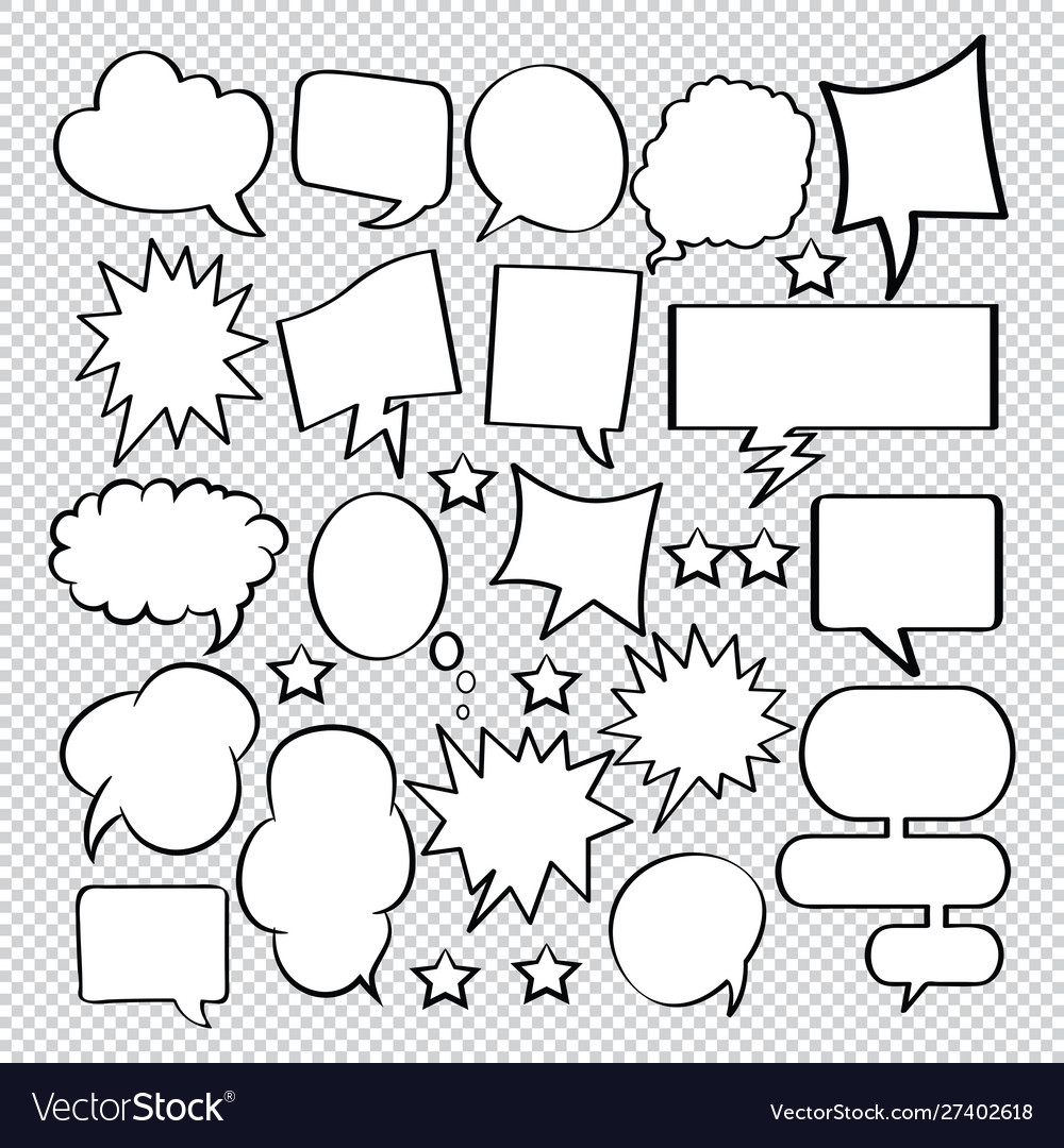 Comic speech bubbles icons collection 37