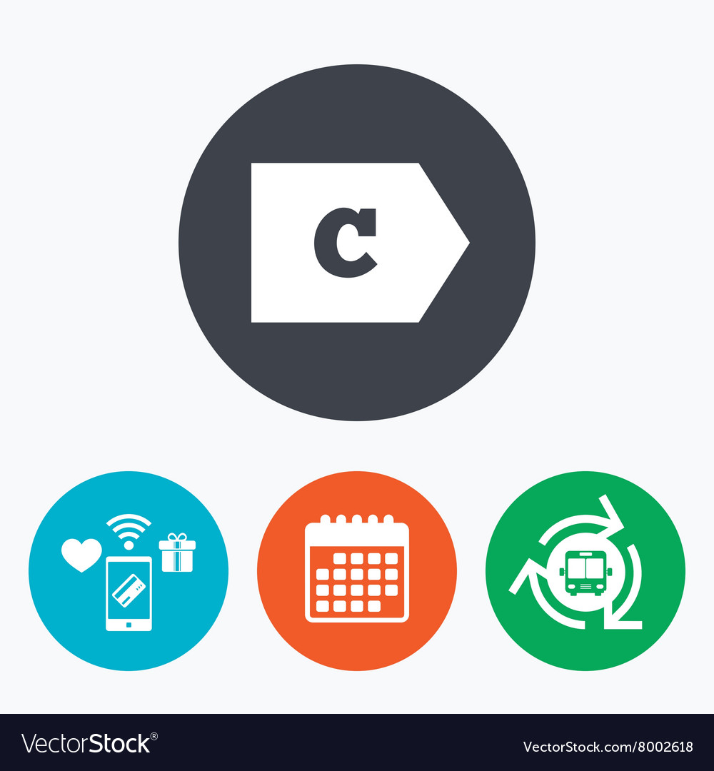 Energy efficiency class c consumption Royalty Free Vector