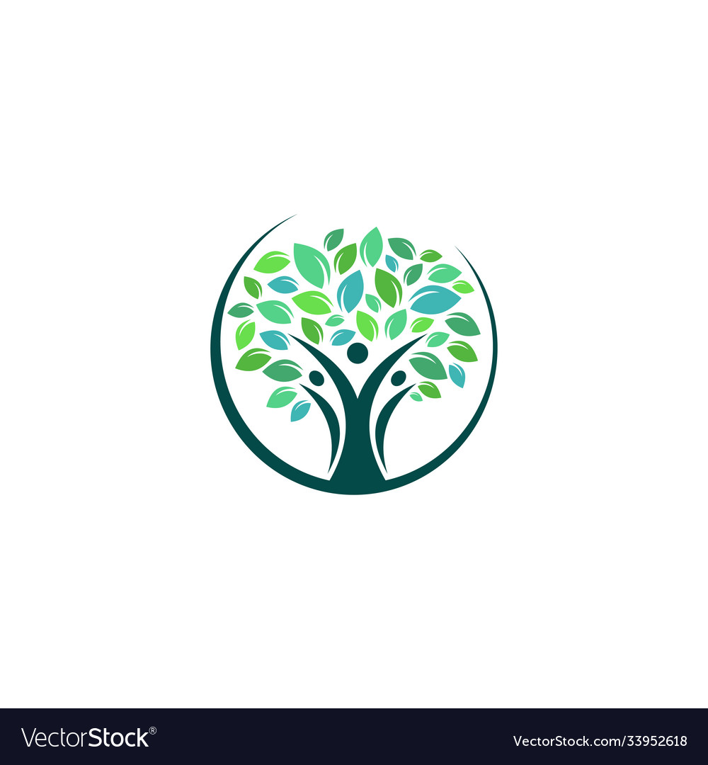 Family Tree Logo Template Icon Design Royalty Free Vector