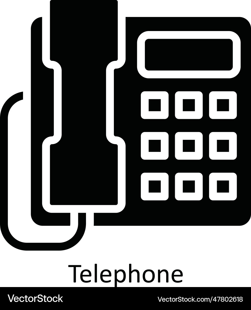 Telephone solid icon design Royalty Free Vector Image