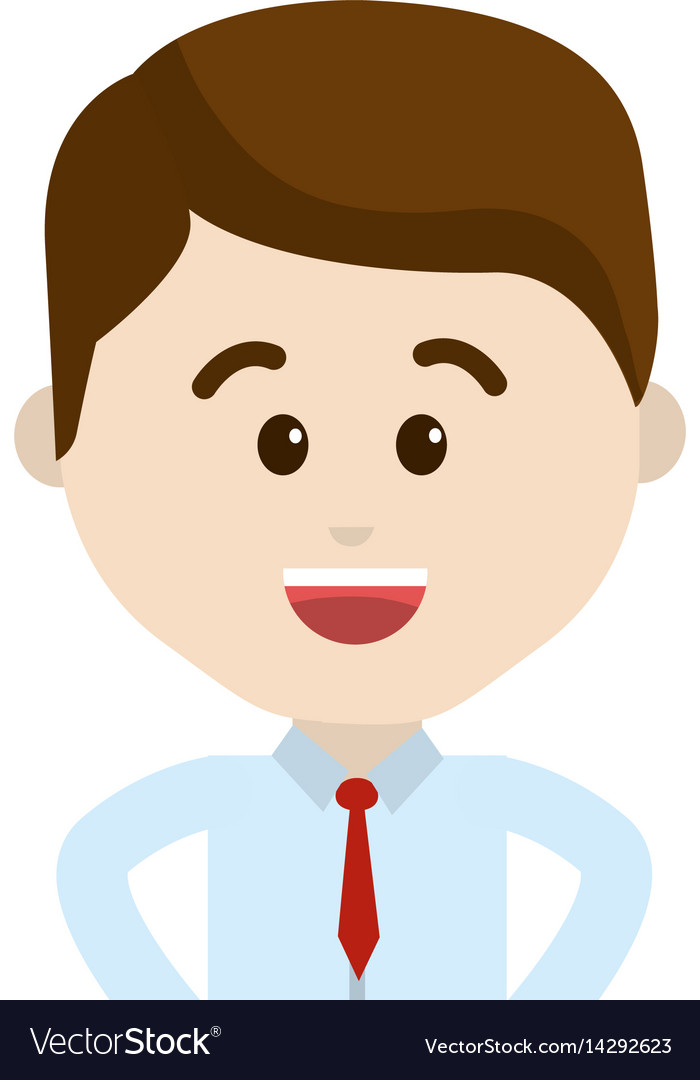 Avatar businessman cartoon face happy expression Vector Image