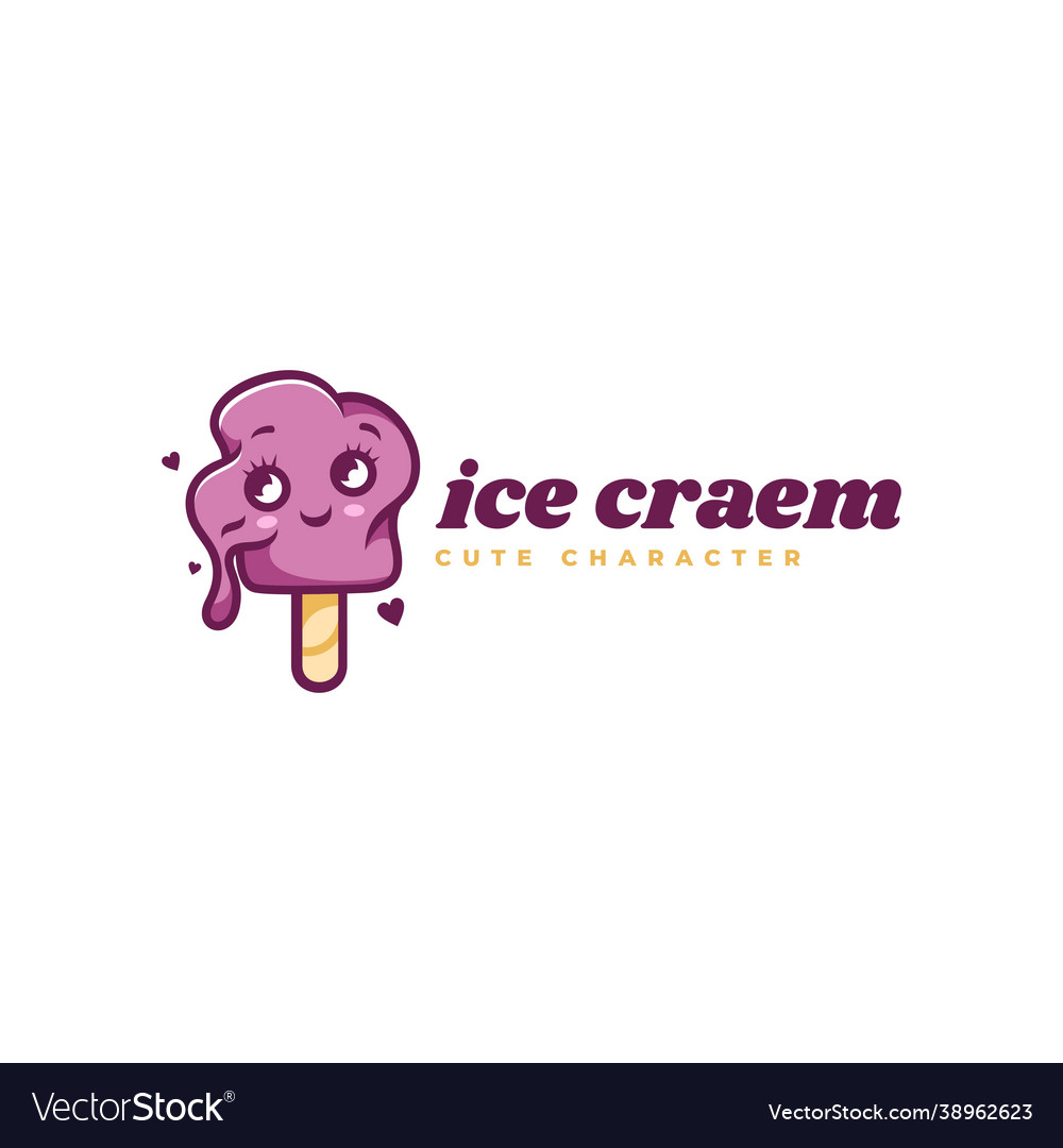 Logo ice cream simple mascot style Royalty Free Vector Image