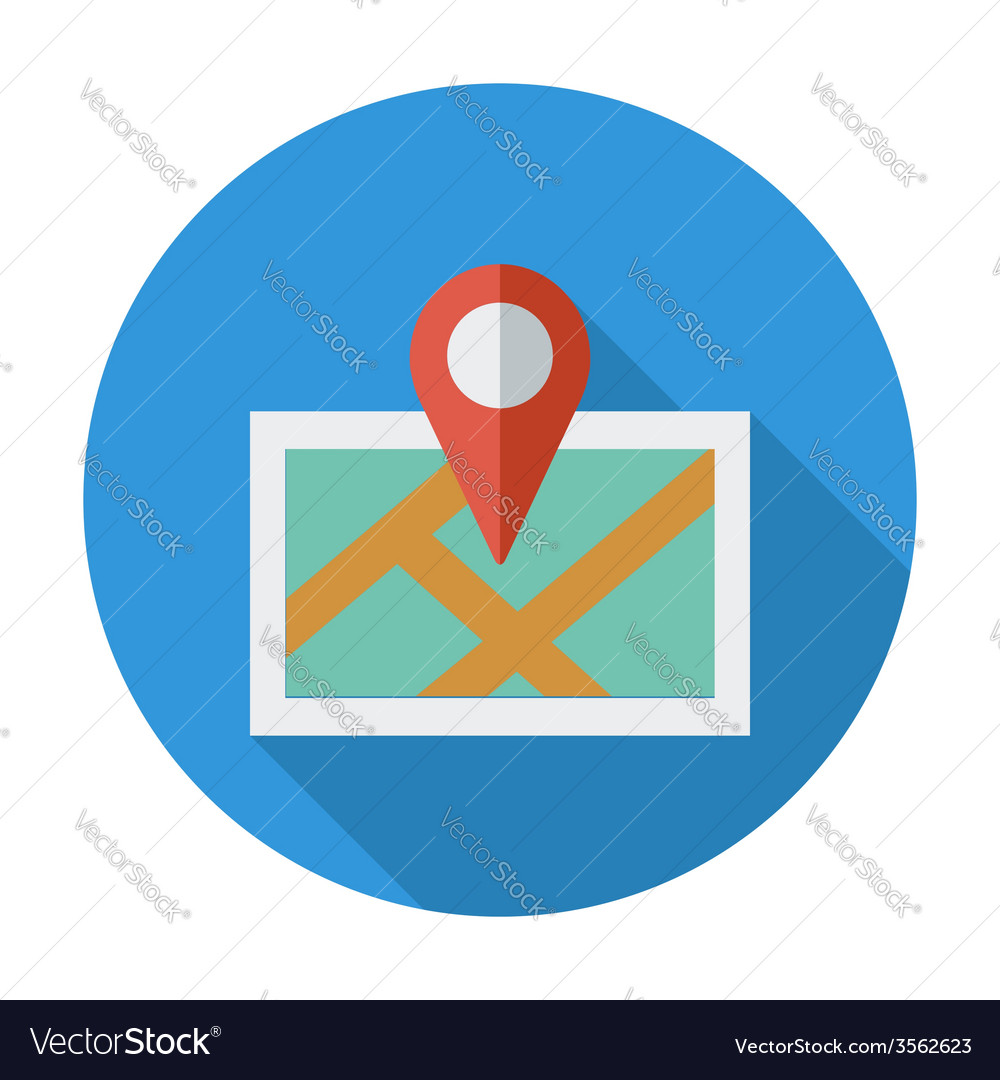 Map with pin Royalty Free Vector Image - VectorStock