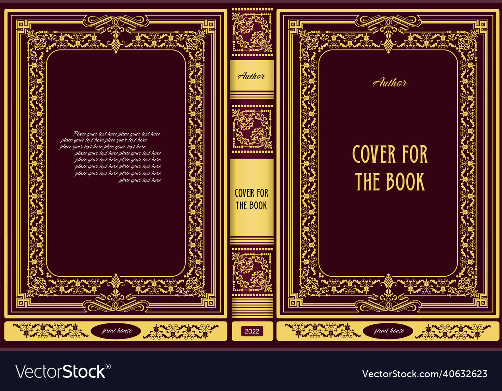 Old book cover design elements 3d cover Royalty Free Vector