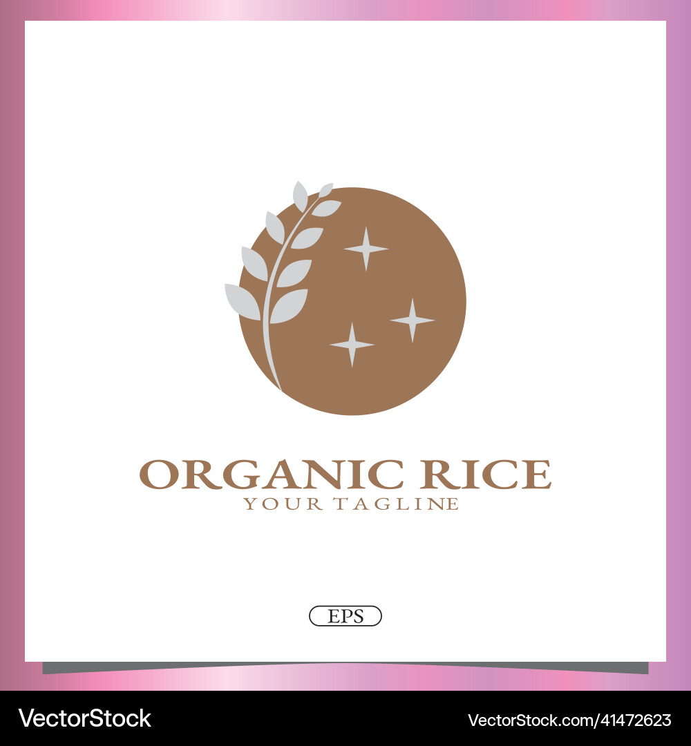 Organic rice logo premium elegant template eps 10 Vector Image