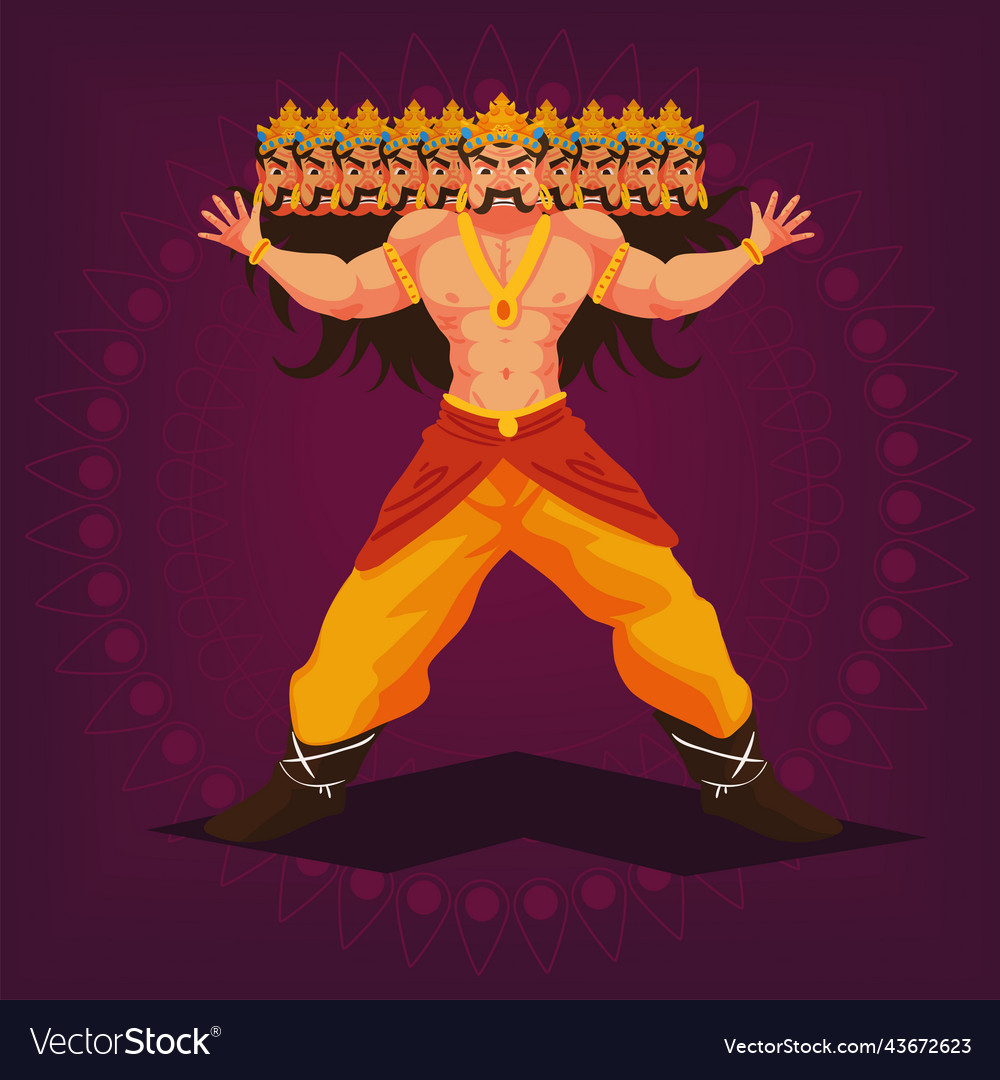 Ravana man demon dussehra Royalty Free Vector Image