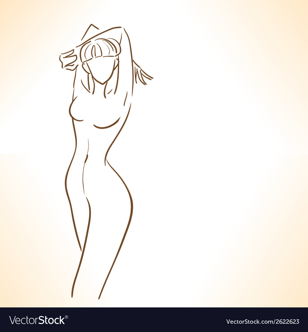 Silhouette of girl with perfectly slim figure