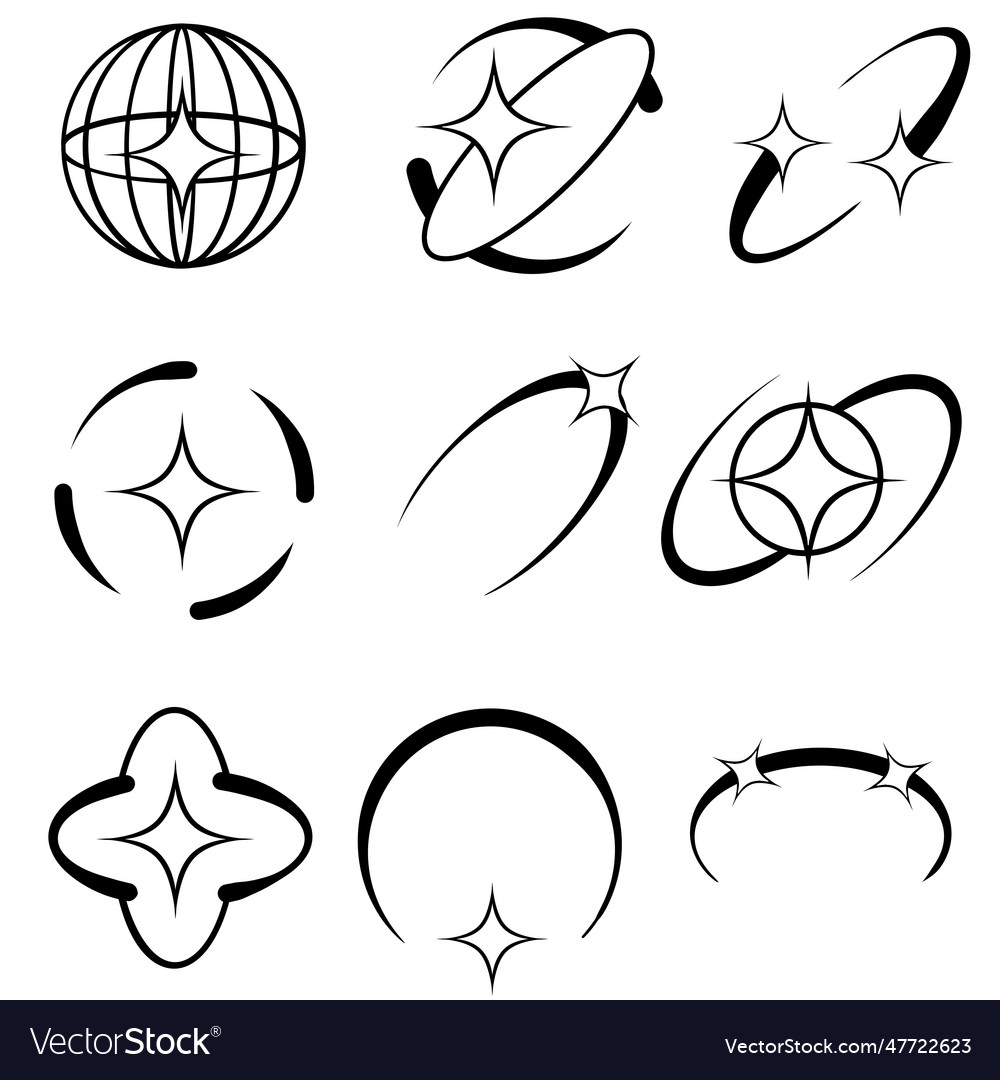 Premium Vector  Aesthetic y2k style. star, bling, starburst, sparkle  icons. vector