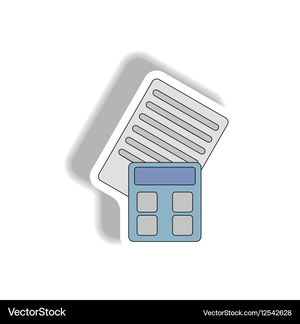 Accounting in paper sticker Royalty Free Vector Image