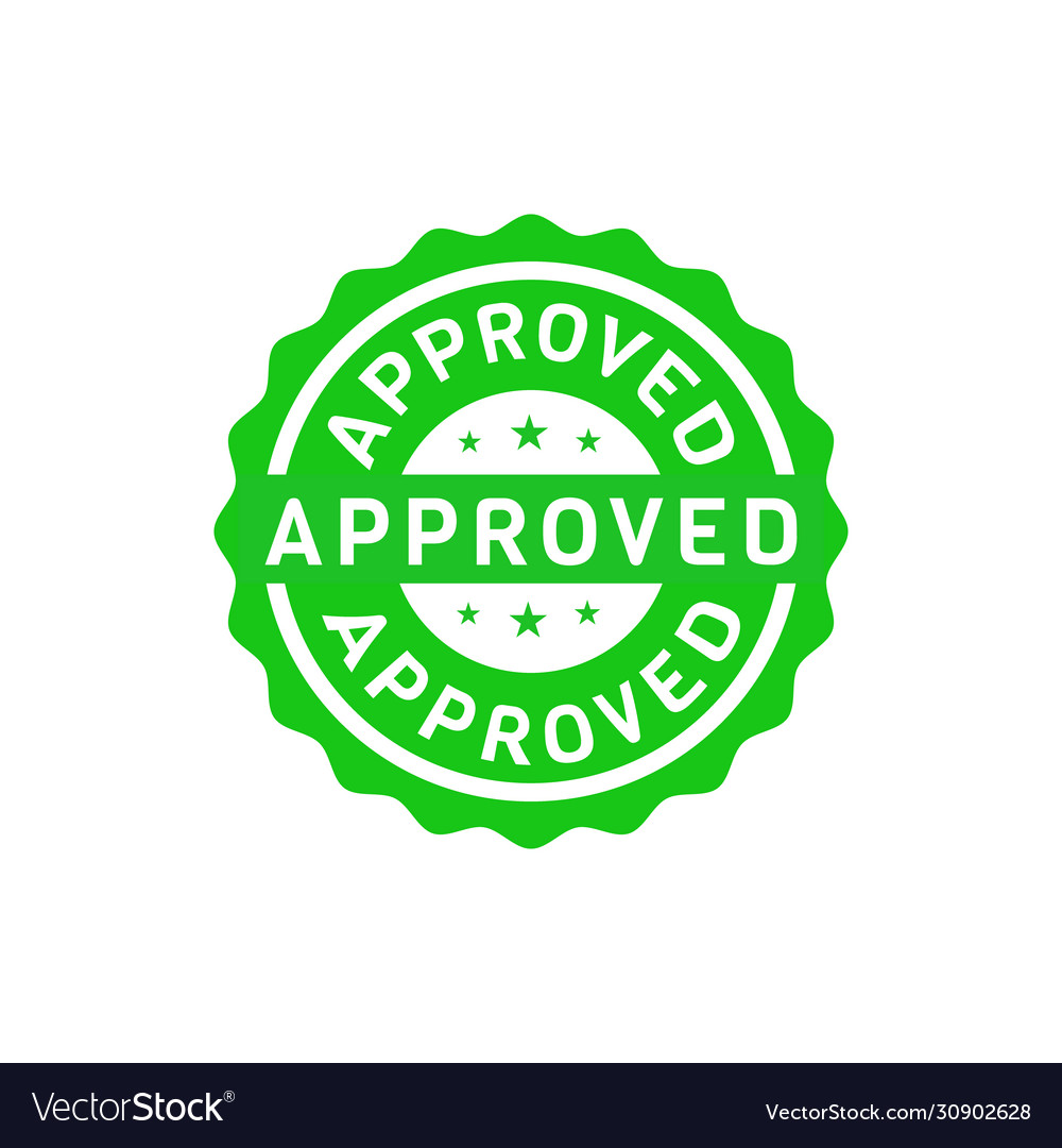 Approved label badge element for business Vector Image