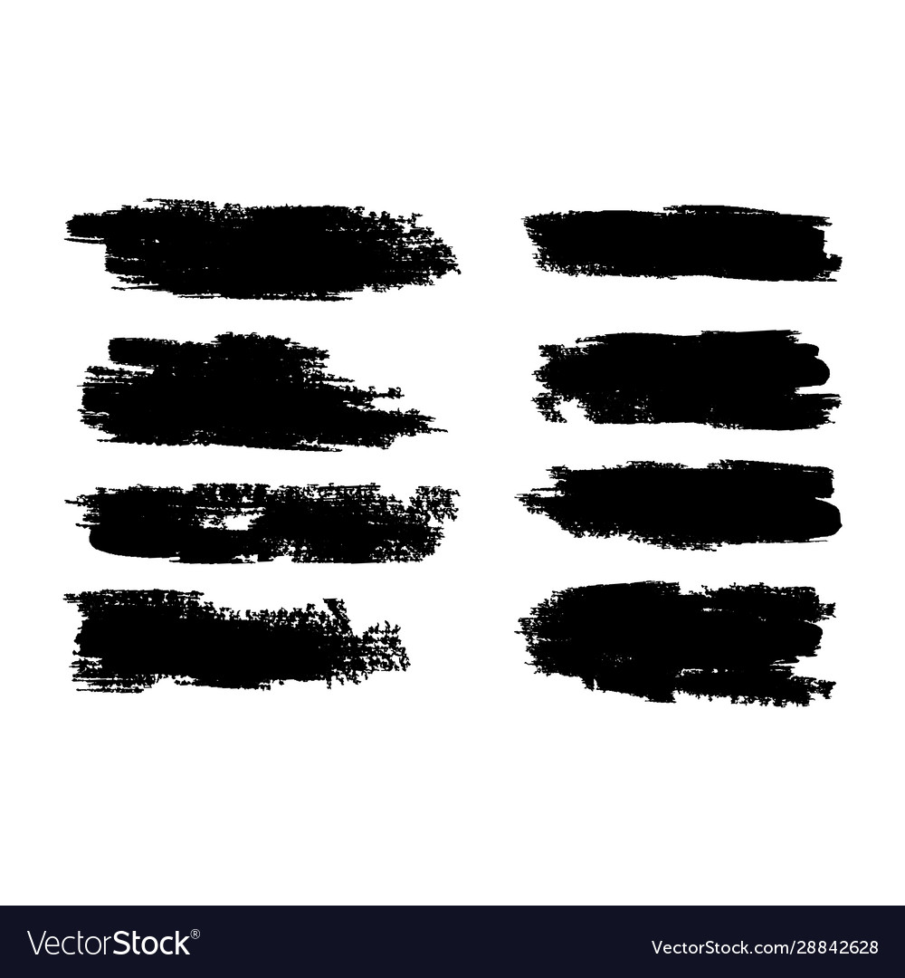 Collection artistic grungy black paint Royalty Free Vector