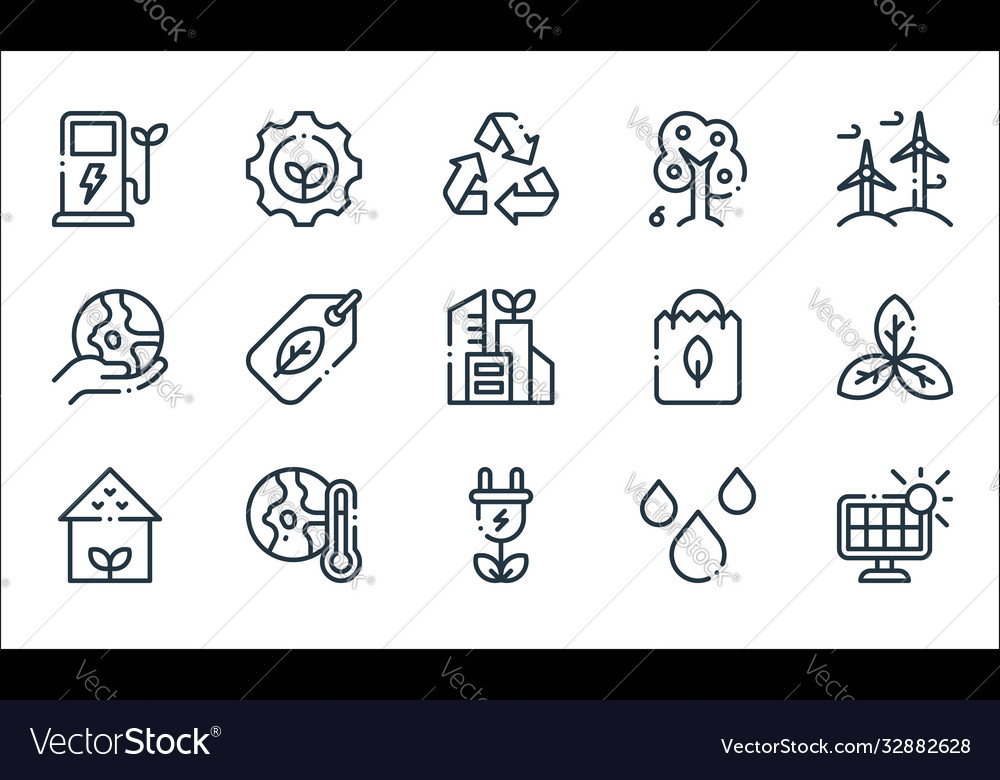 Ecology line icons linear set quality line set Vector Image