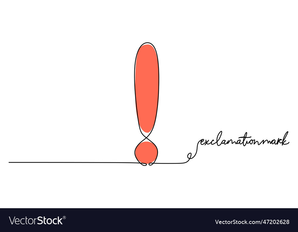 Exclamation mark - school education object one Vector Image