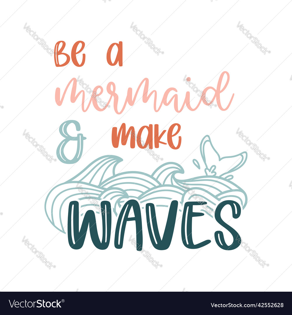 Mermaid lettering Royalty Free Vector Image - VectorStock