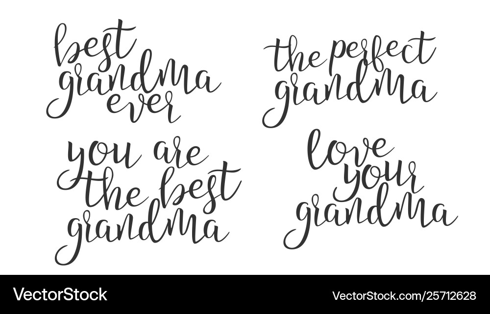 Modern calligraphy ink word grandma Royalty Free Vector