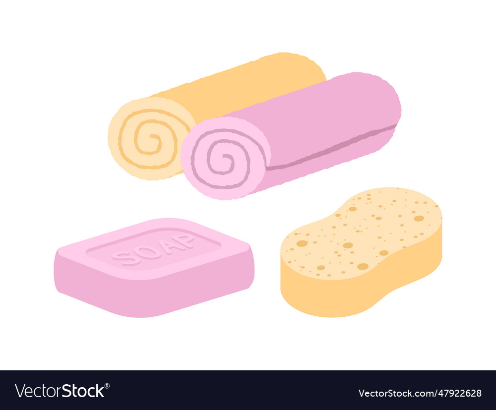 Personal hygiene towels and soap concept Vector Image