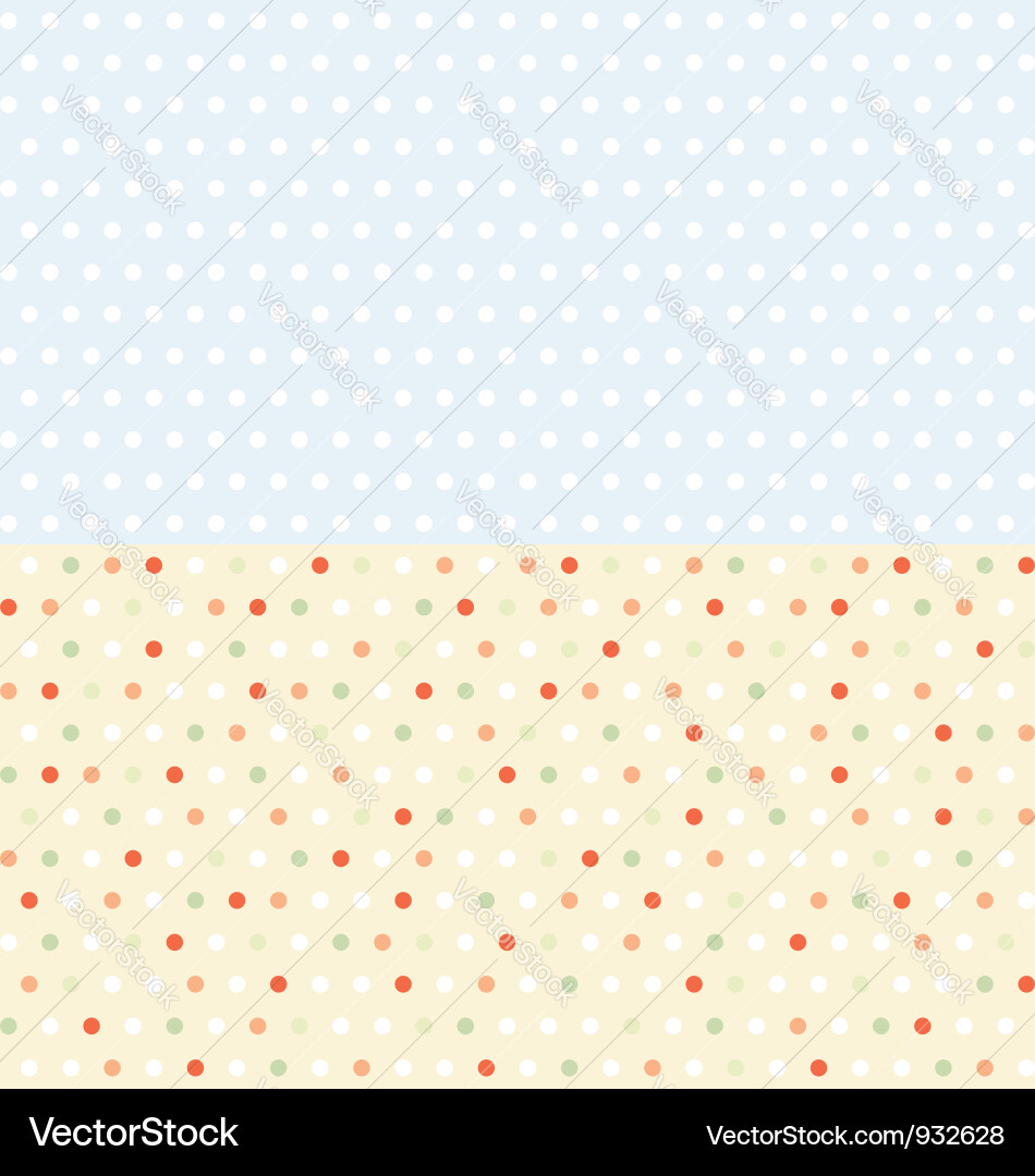 Polka dot seamless patterns Royalty Free Vector Image