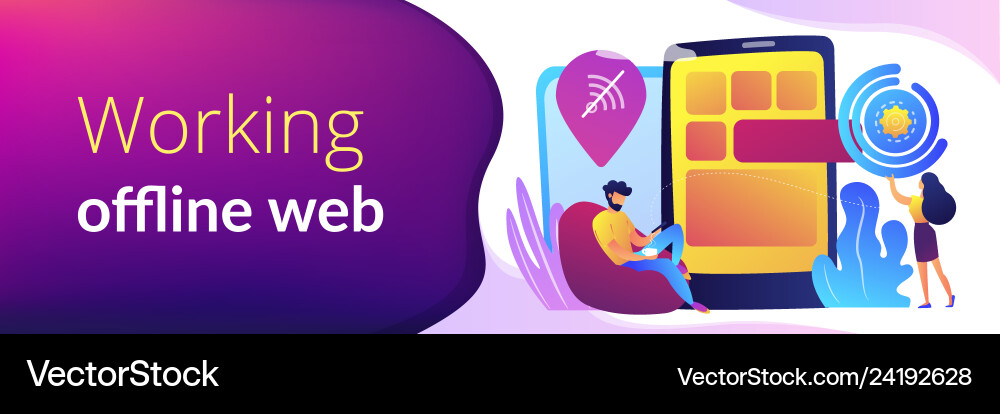 Progressive Web App Concept Banner Header Vector Image