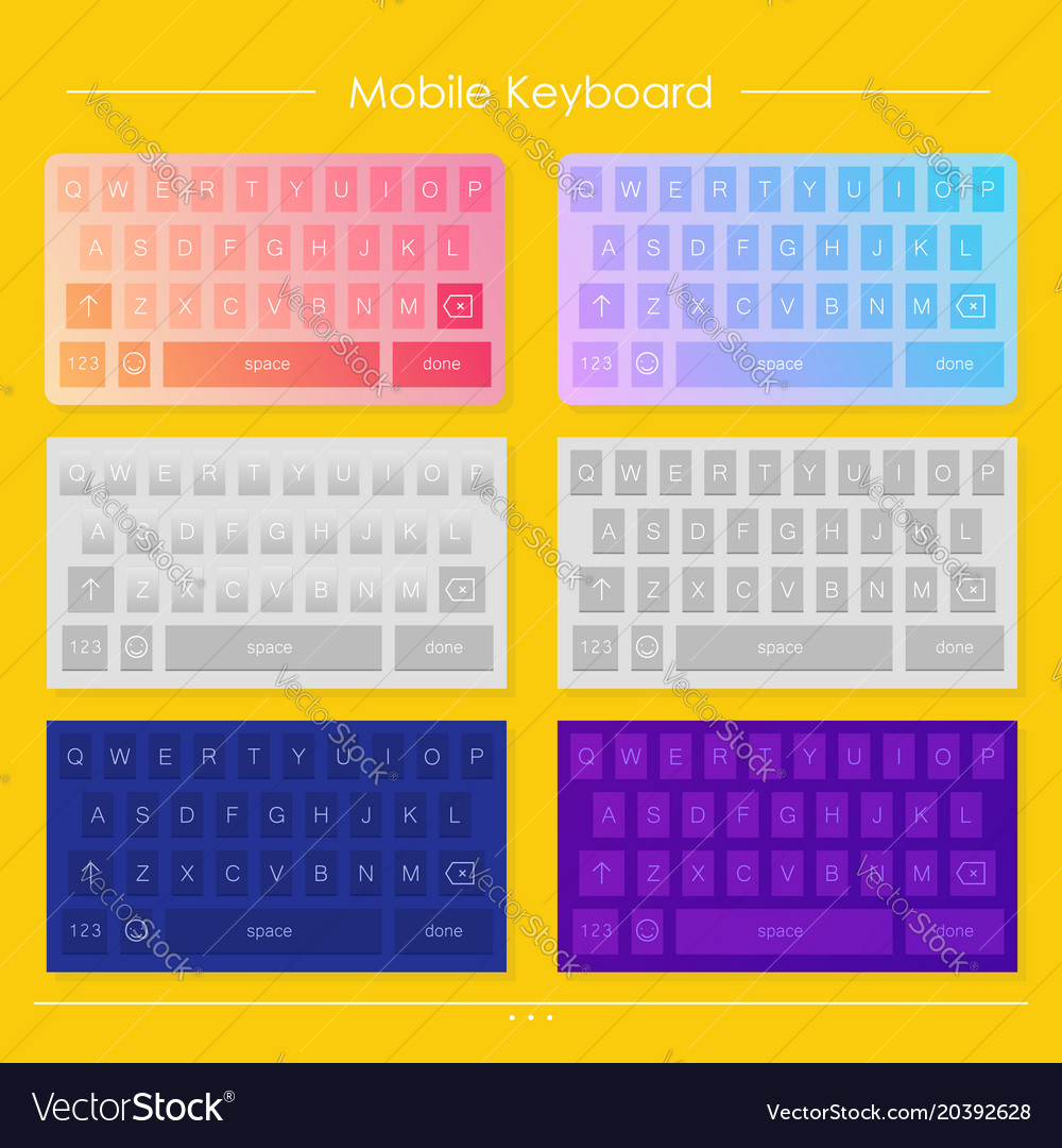 Template of mobile keyboard designs Royalty Free Vector