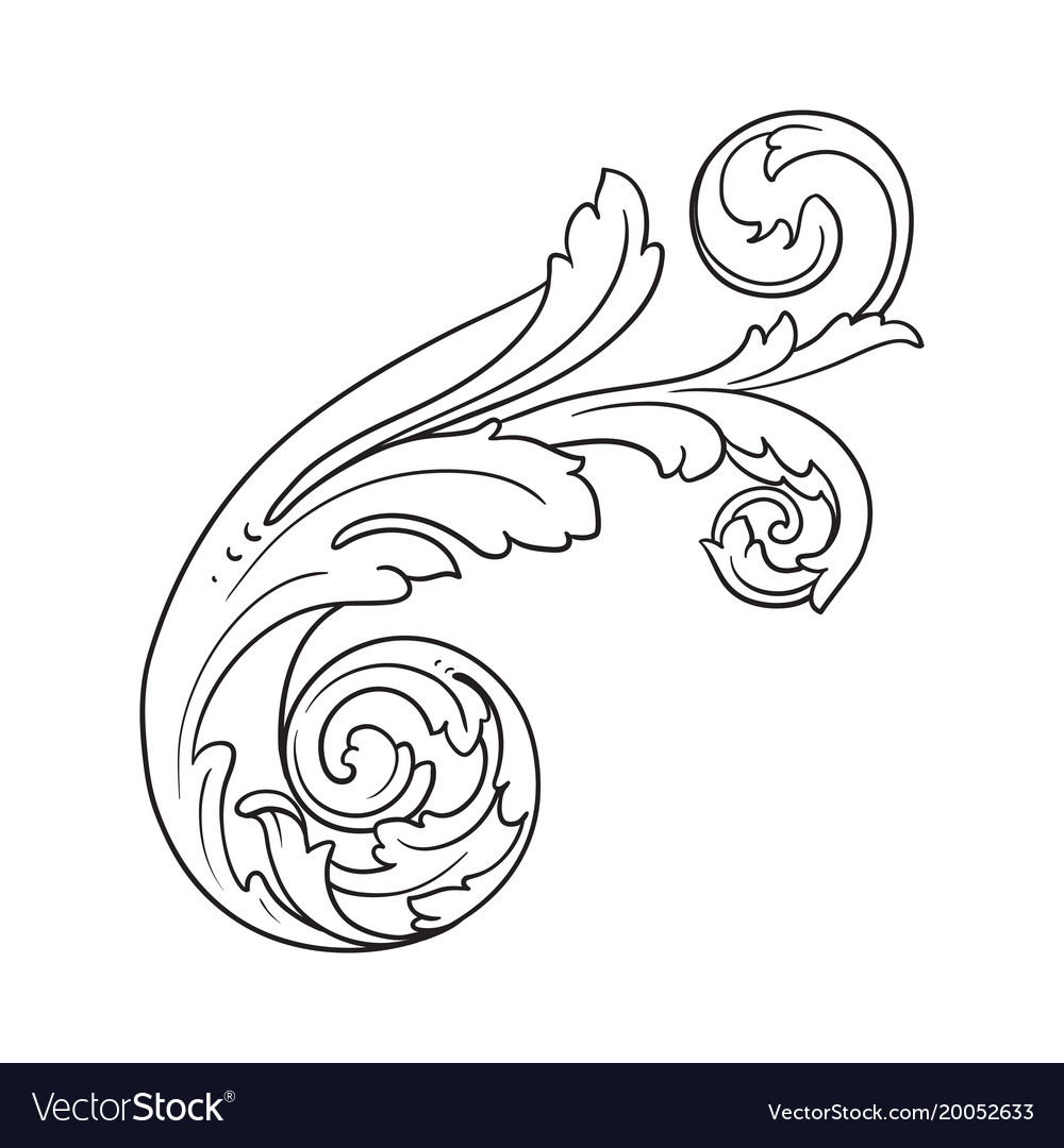 Baroque ornament in victorian style Royalty Free Vector