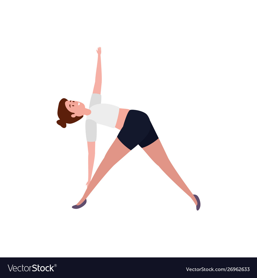 Beauty Woman Practicing Pilates Position Vector Image 0896