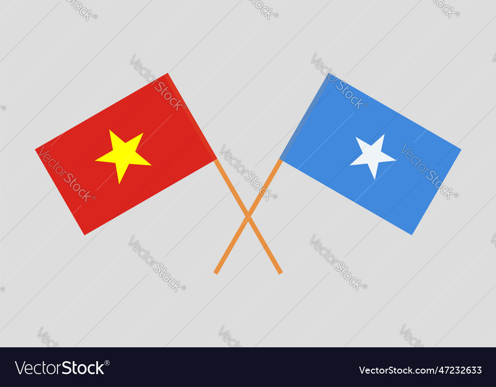 Crossed flags of vietnam and somalia official