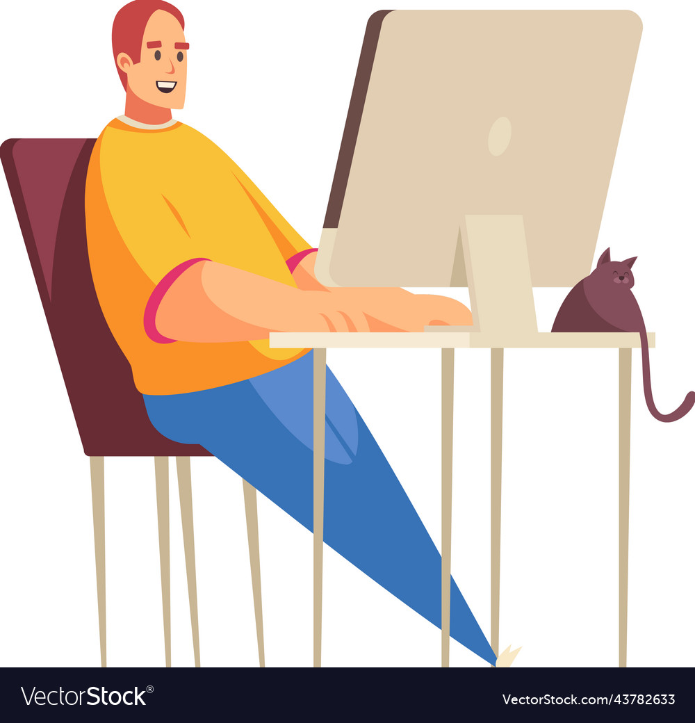 Freelancer Cartoon Royalty Free Vector Image Vectorstock Freelancer Cartoon Royalty Free Vector Image Vectorstock